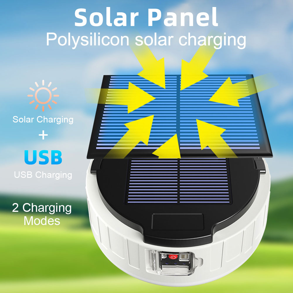 LED saulės pakraunamas turistinis žibintas