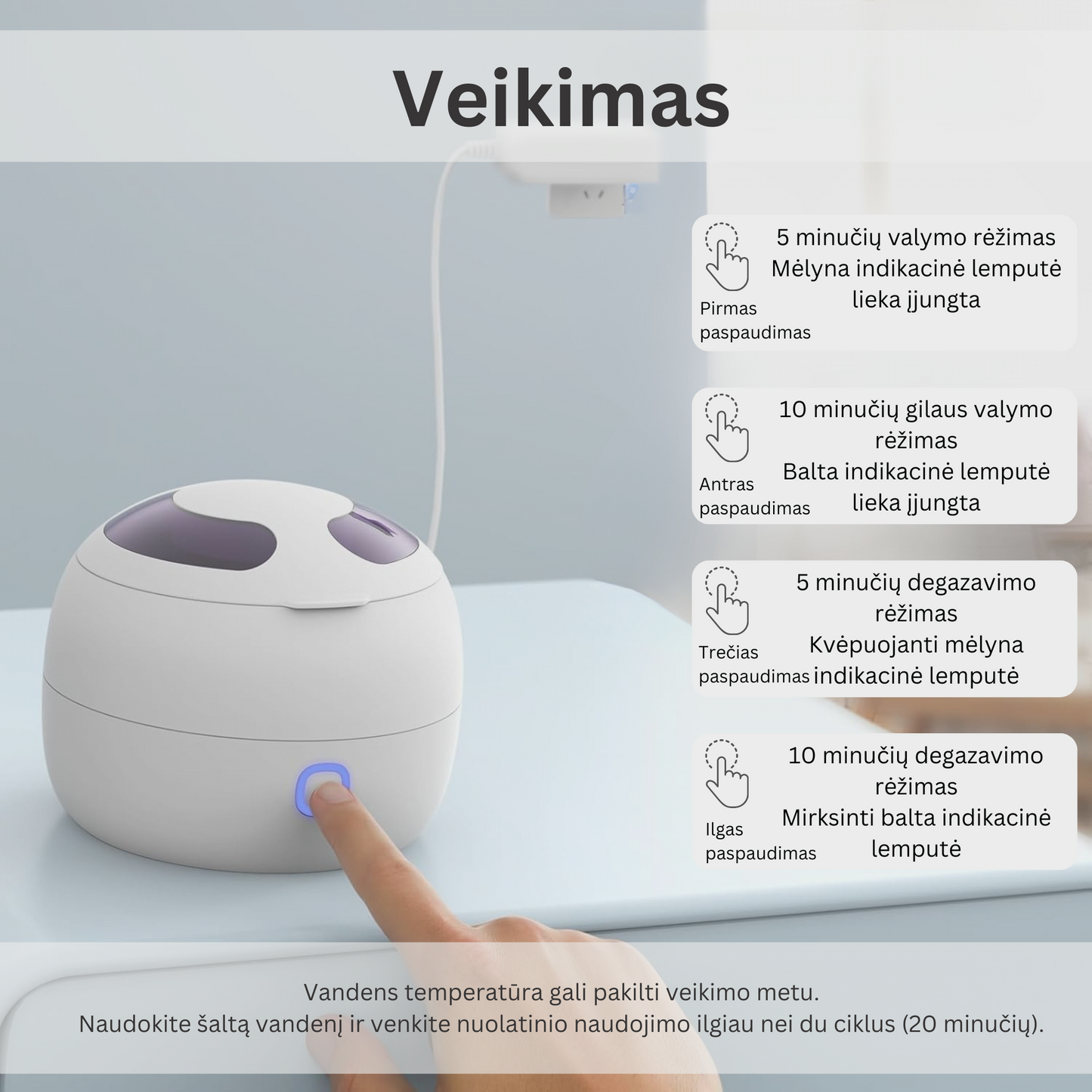 Ultragarsinė reikmenų valymo vonelė