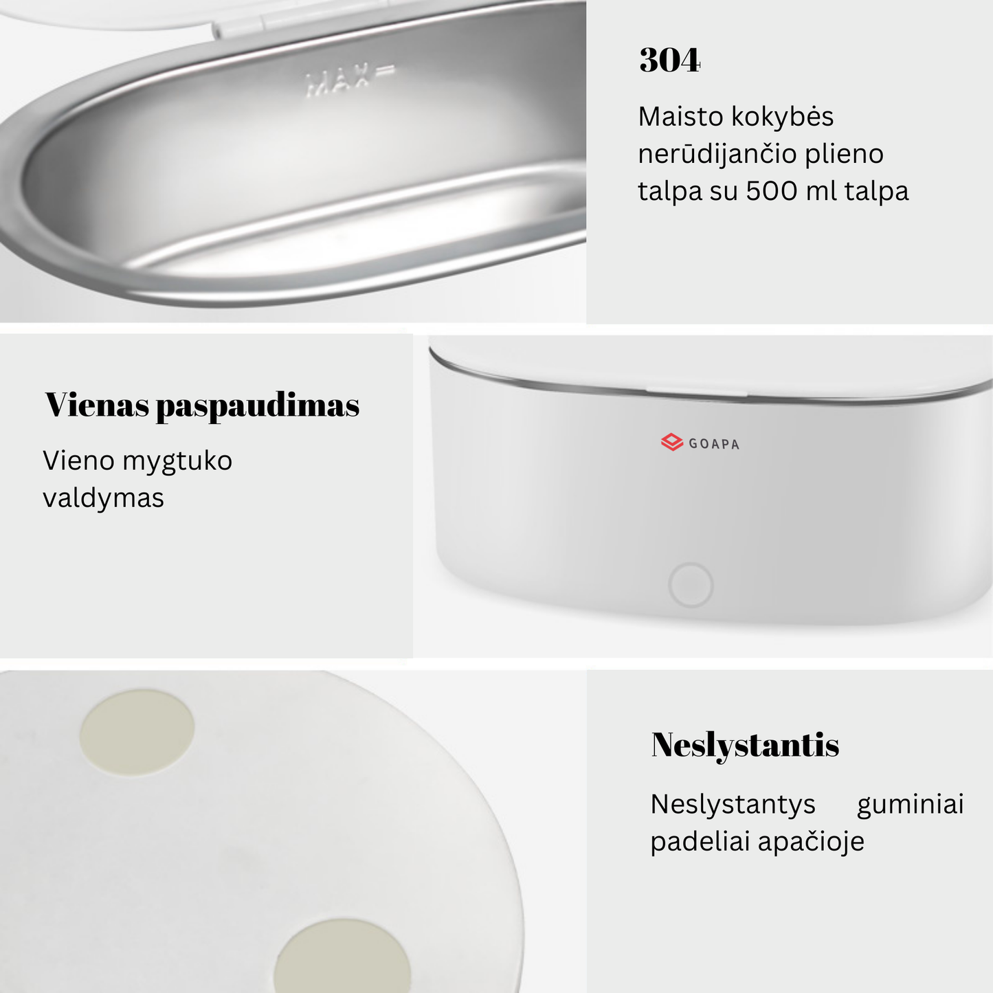 Ultragarsinė Papuošalų, Akinių ir Higienos Reikmenų Valymo Vonelė