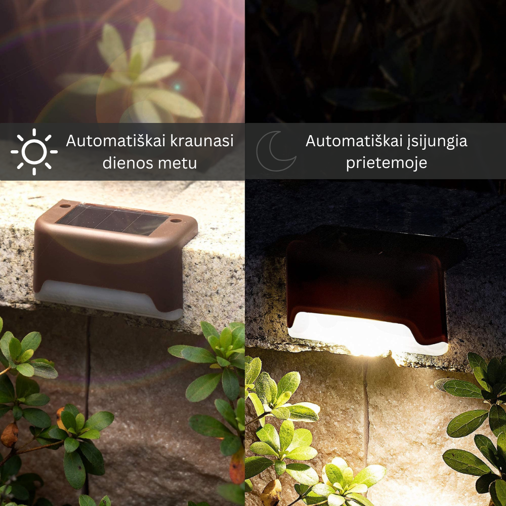 Lauko šviestuvas su saulės baterija, 4 vnt.