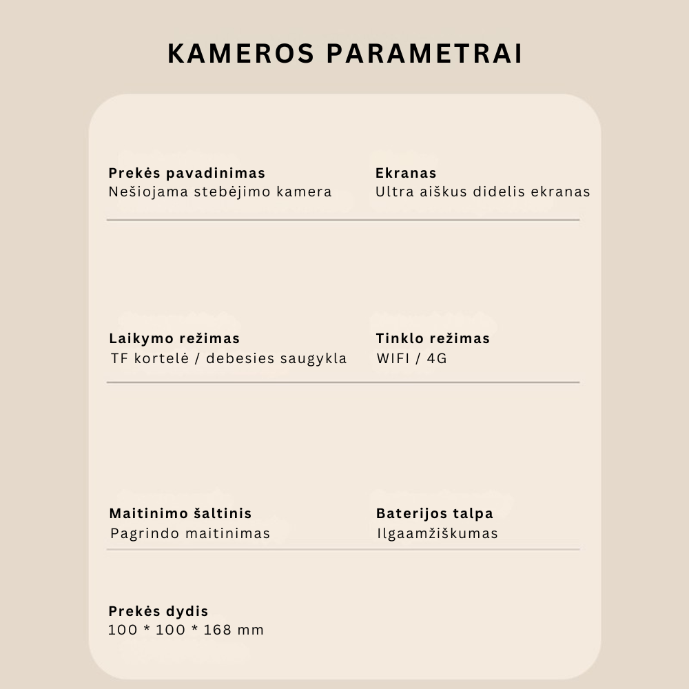 Išmani stebėjimo kamera su įkrovimo stotele