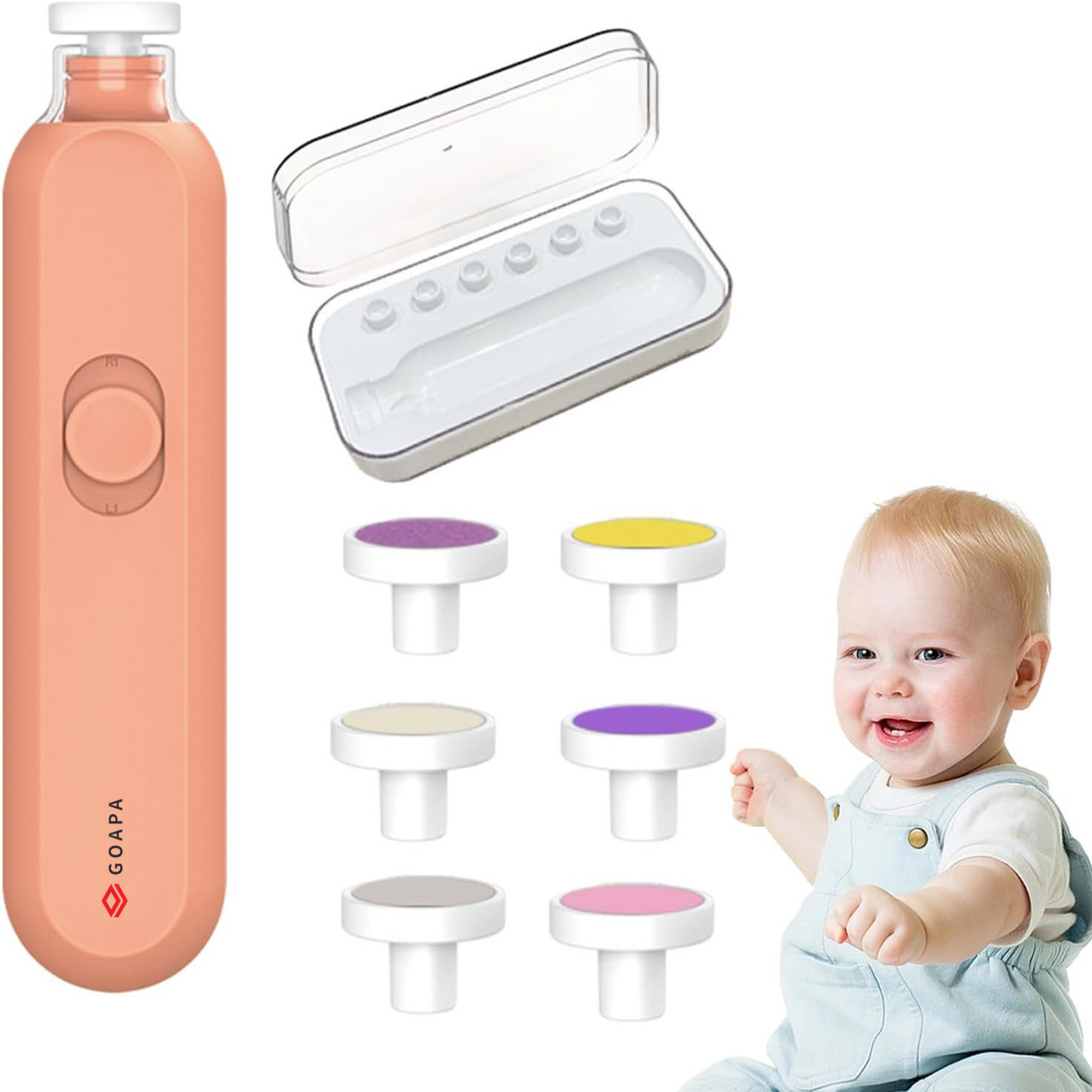 Vaikų/kūdikių elektrinė nagų priežiūros dildė