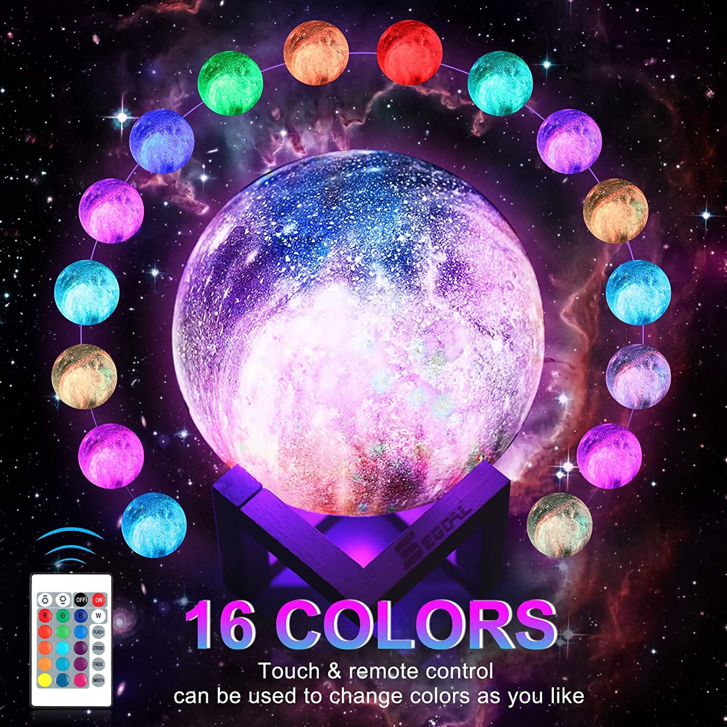 Mėnulio 3D Nakties Lempa Galaxy