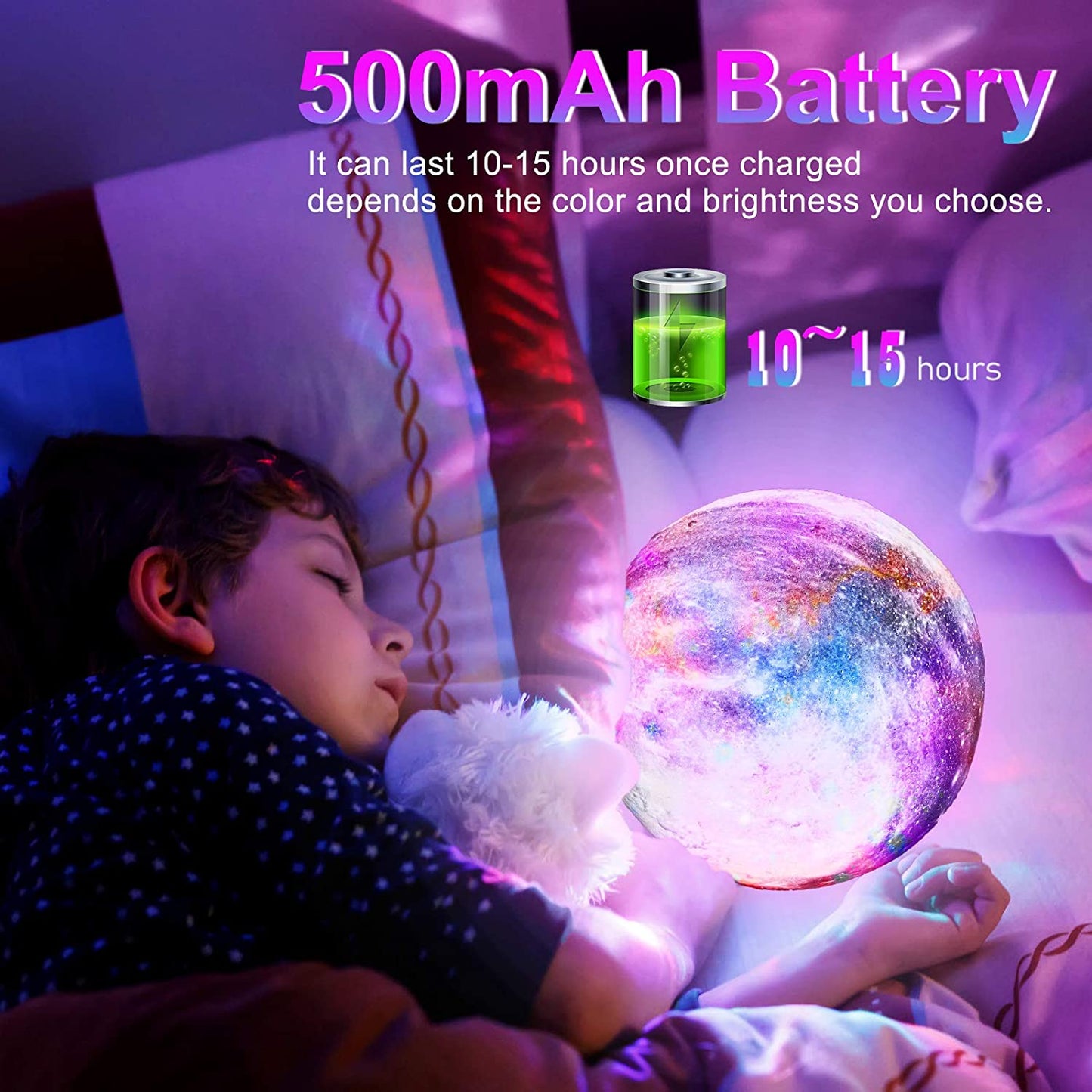 Mėnulio 3D Nakties Lempa Galaxy