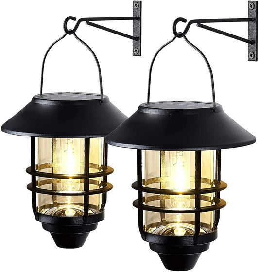 LED saulės pakraunamas senovinis namo šviestuvas, 2vnt.