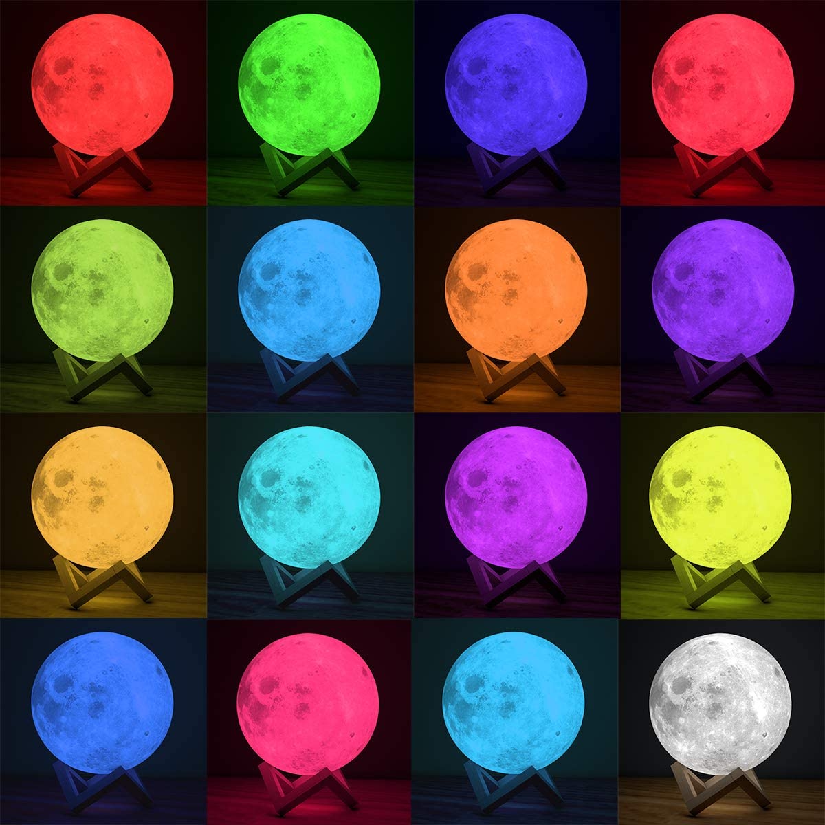Mėnulio 3D Nakties Lempa Moon