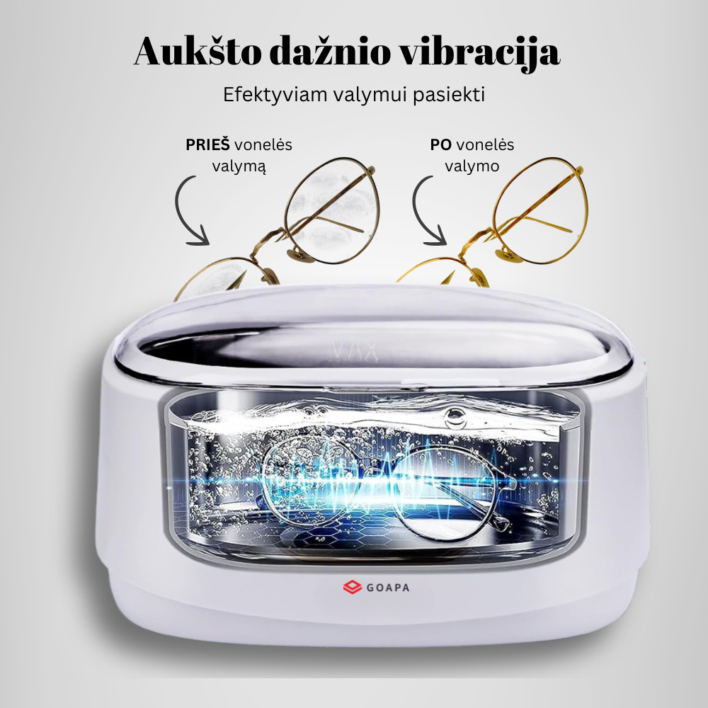 Ultragarsinė Papuošalų, Akinių ir Higienos Reikmenų valymo vonelė