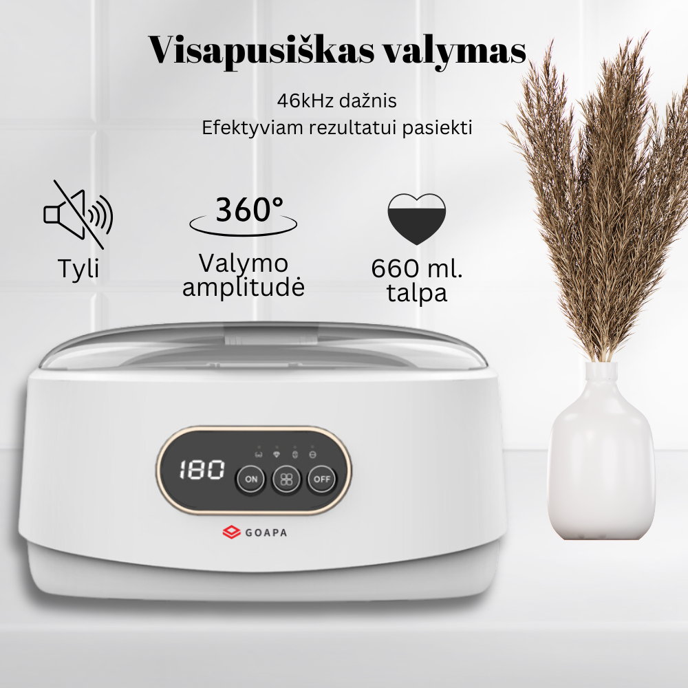 Ultragarsinė Papuošalų, Akinių ir Higienos Reikmenų valymo vonelė