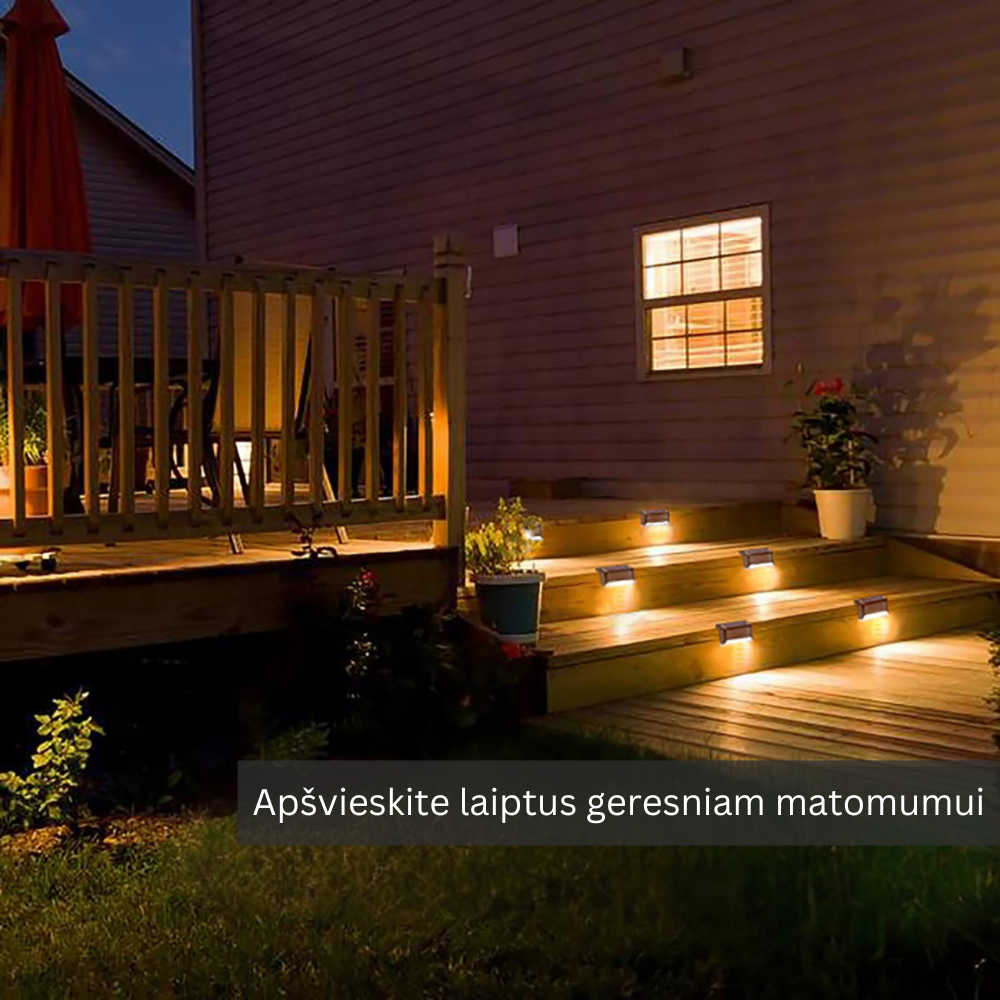 Lauko šviestuvas su saulės baterija, 4 vnt.
