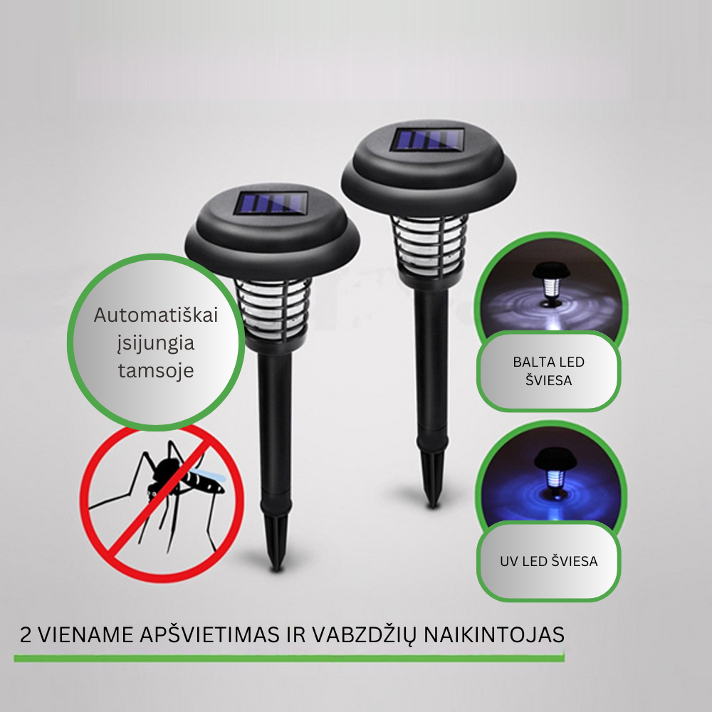 Saulės pakraunama uodų gaudyklė, 2 vnt