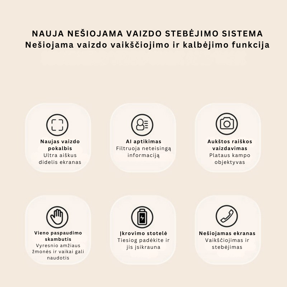 Išmani stebėjimo kamera su įkrovimo stotele