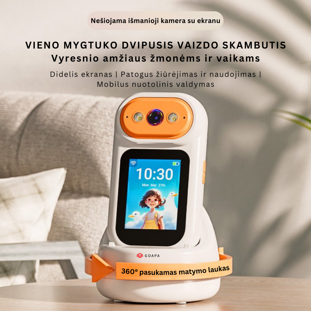 Išmani stebėjimo kamera su įkrovimo stotele