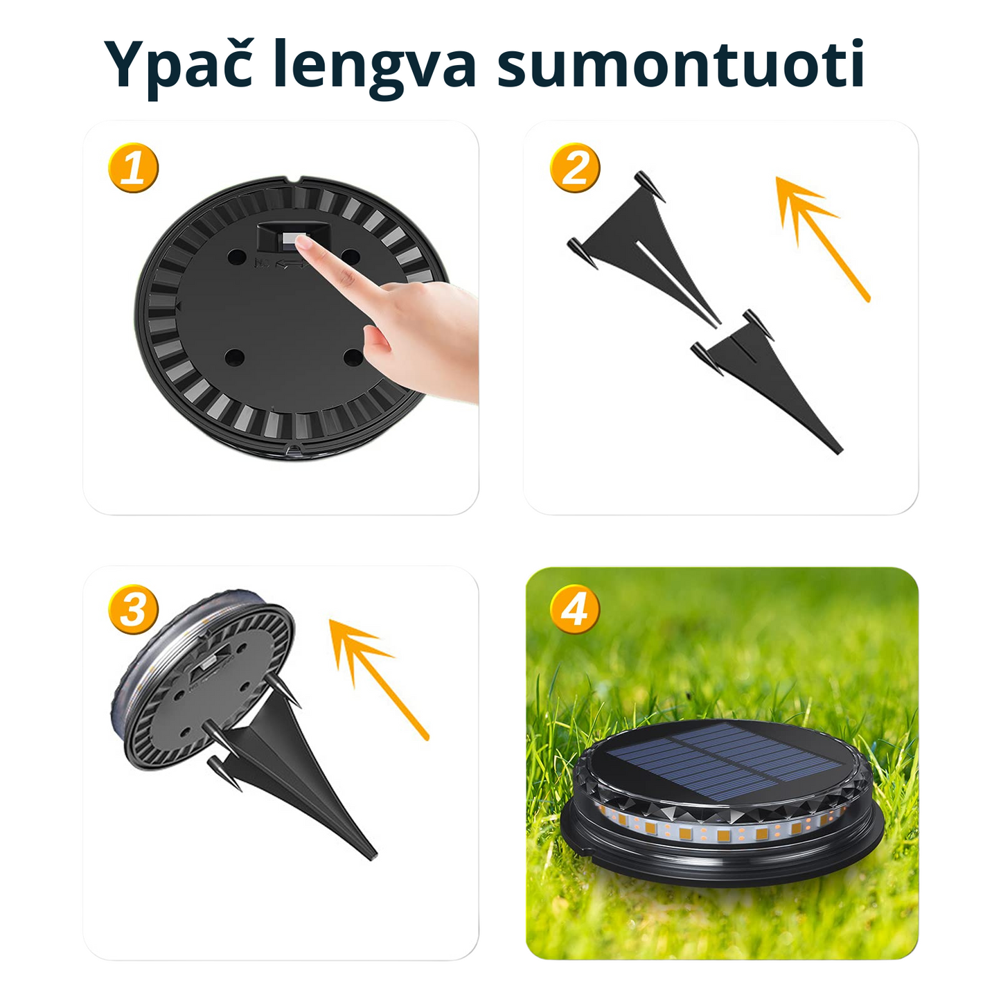 LED sodo šviestuvas, 4 vnt.