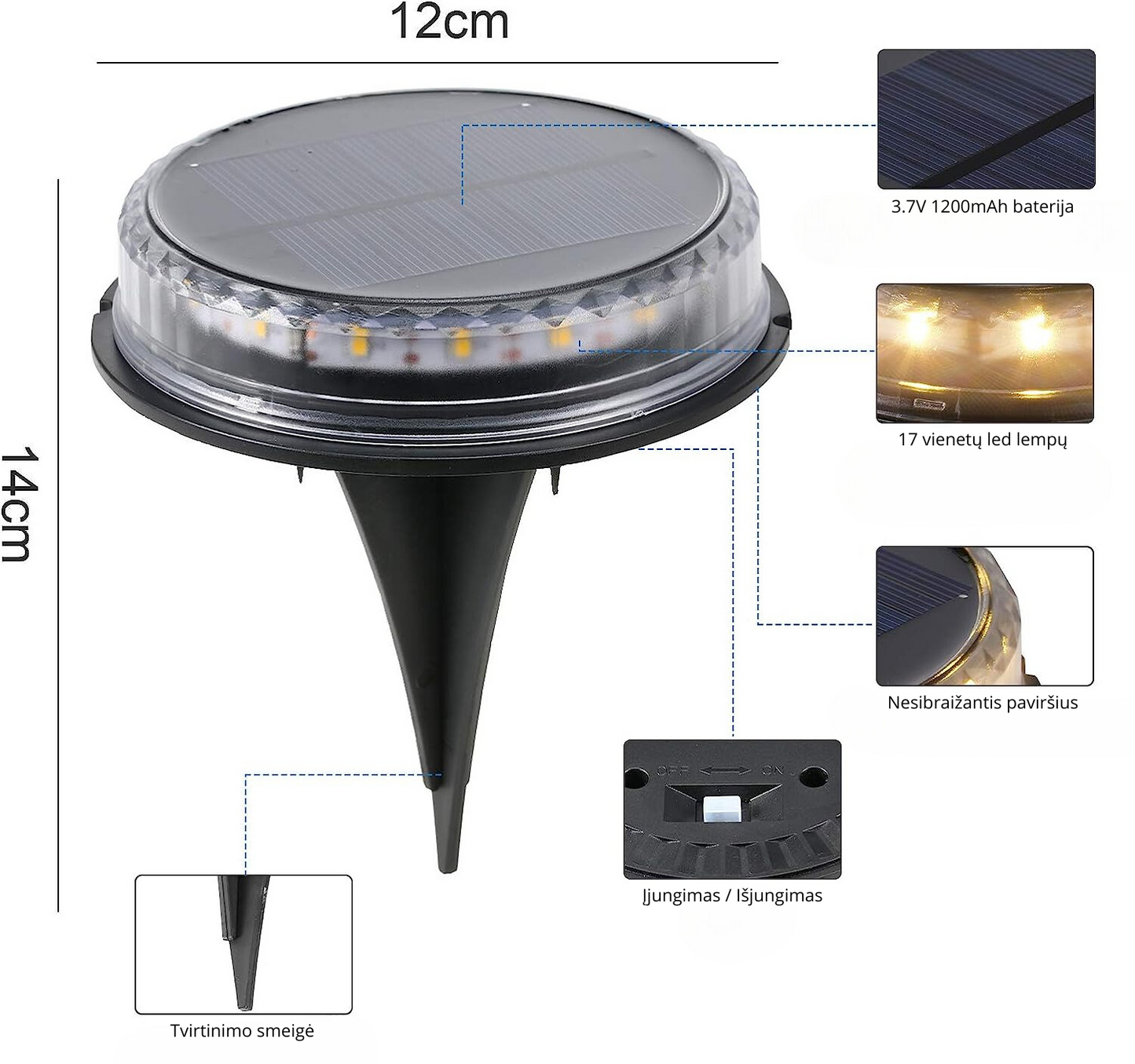 LED sodo šviestuvas, 4 vnt.
