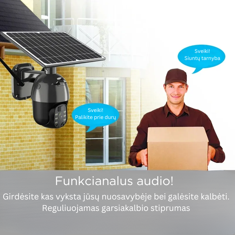 Wifi vaizdo stebėjimo kamera su saulės baterija