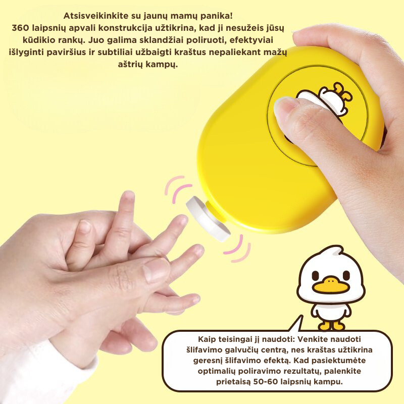Vaikų/kūdikių elektrinė nagų priežiūros dildė