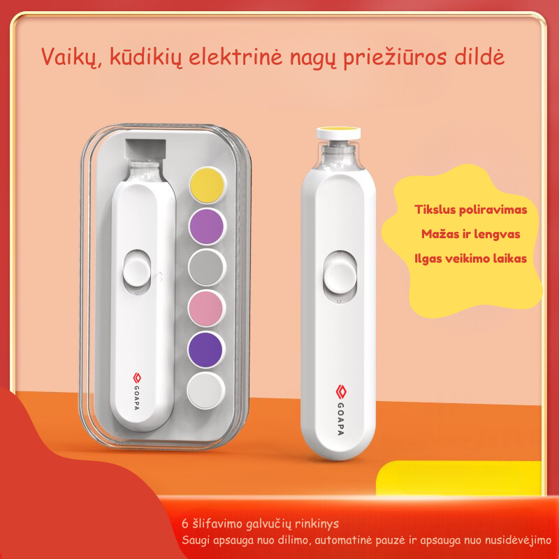 Vaikų/kūdikių elektrinė nagų priežiūros dildė